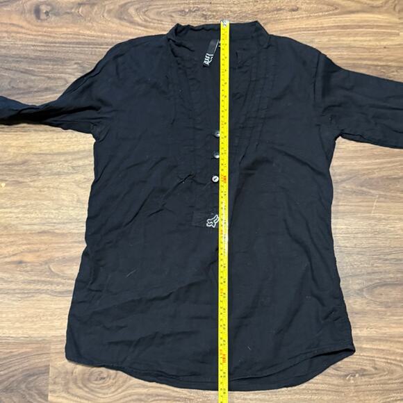 Fox Black Babydoll Long Sleeve Tee Womens Small Casual Top - Picture 4 of 8